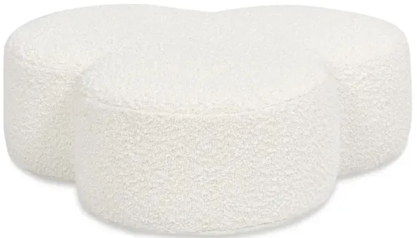 Clover - Floor Cushion Footrest Ottoman - Ivory White