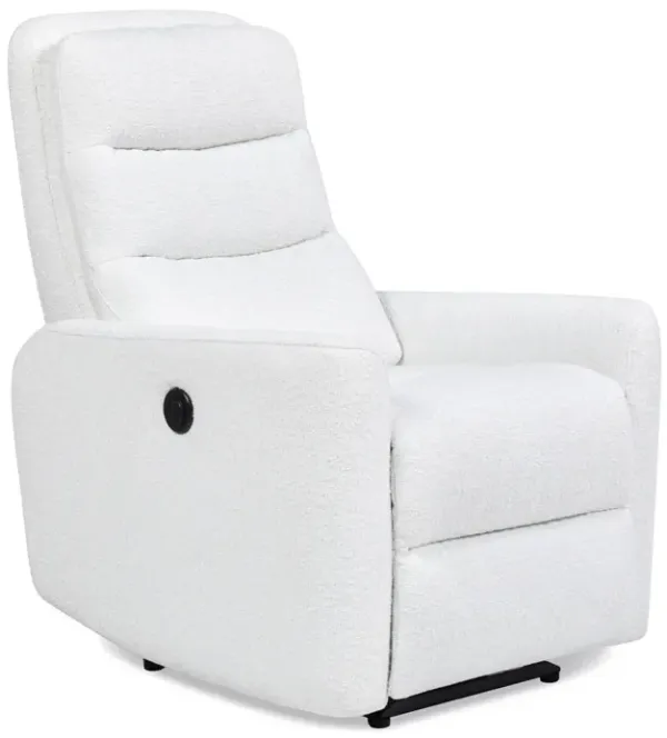 Bloomy - High Back Power Recliner Motion Chair - Chiffon White