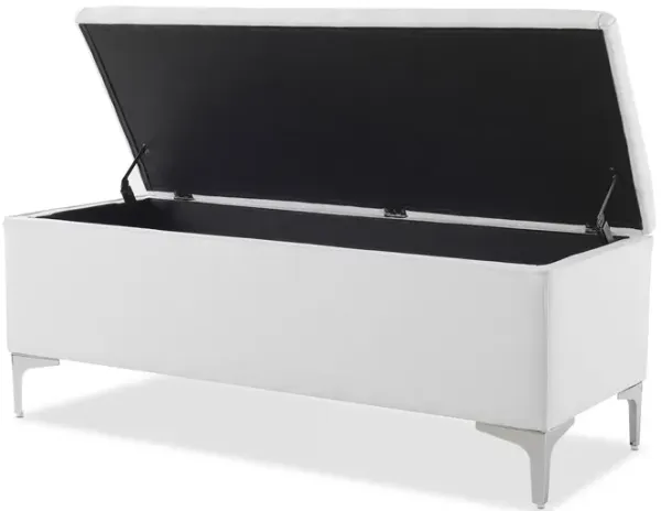 Madelyn - Modern Storage Bench - Bright White Dye