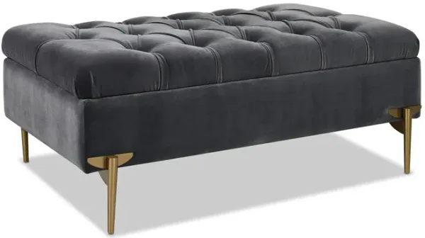 Estelle - Upholstered Storage Bench Cocktail Ottoman - Gray