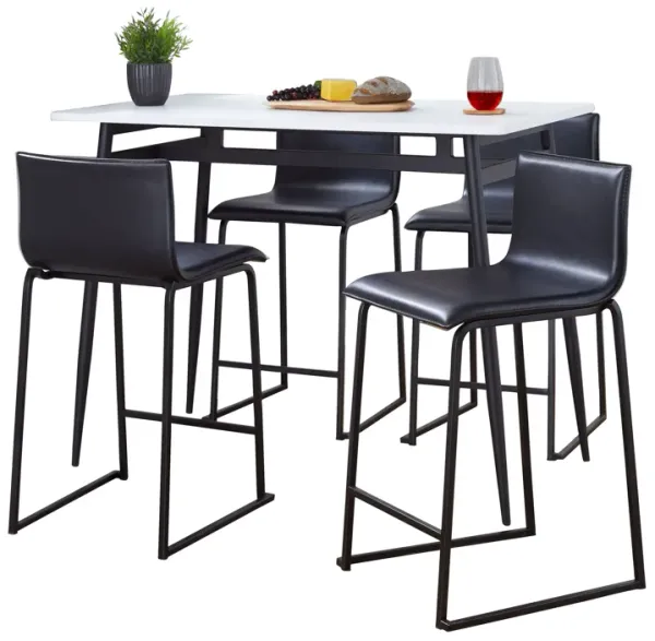 Marcel Mara - 5 Piece Upholsted, Contemporary Counter Height Dining Set