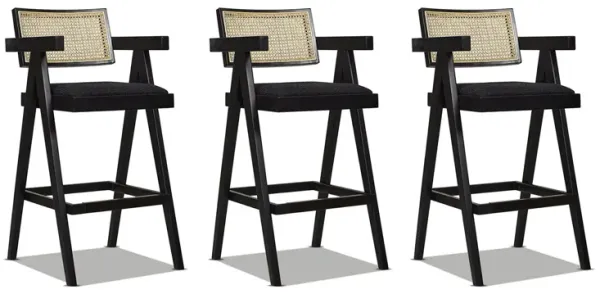Milan - Modern Webbing Back Stool With Arms (Set of 3)