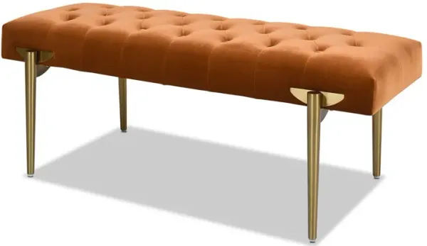 Aria - Upholstered Gold Accent Bench