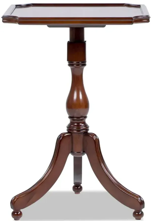 Mabel - Elegant Turned Pedestal Side Table - Rich Walnut Birch