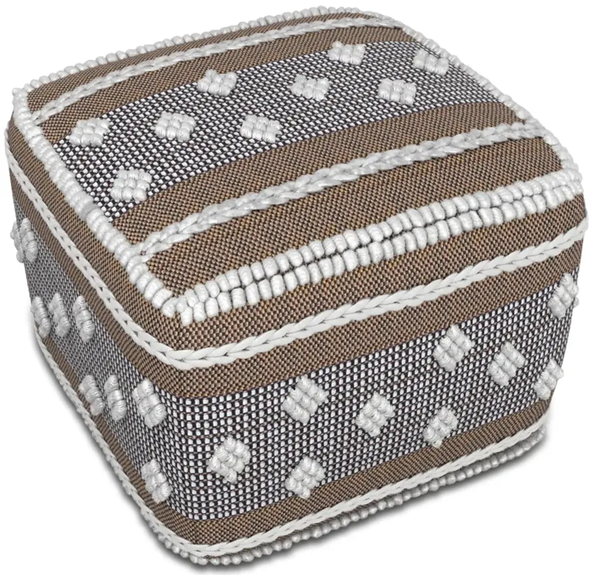 Mapleton - Outdoor / Indoor Pouf - Beige Gray / White