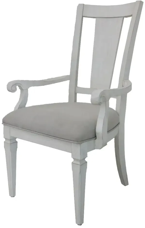 Katia - Arm Chair (Set of 2) - Light Gray / White