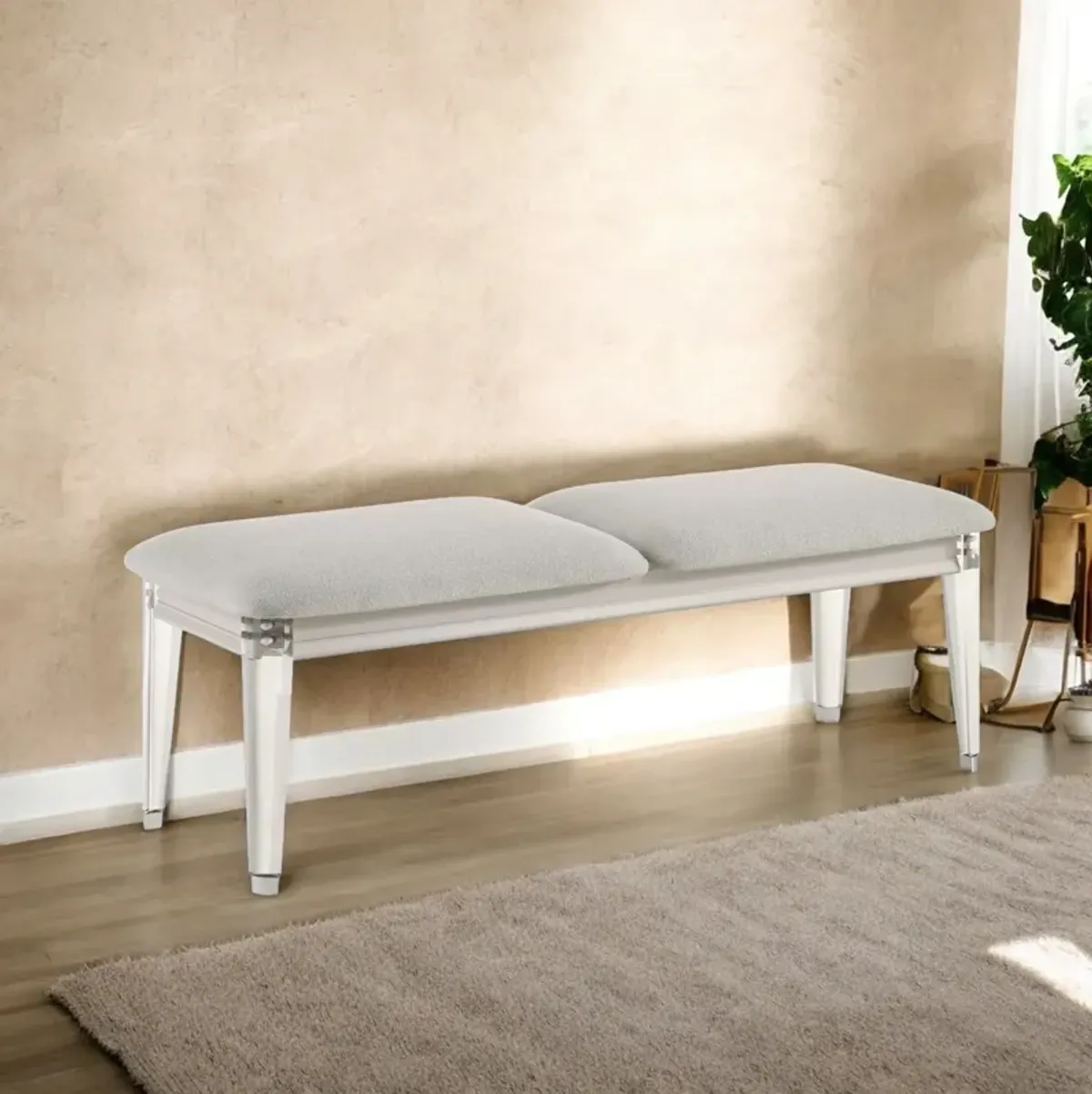 Laveda - Boucle Bench - Light Gray / White