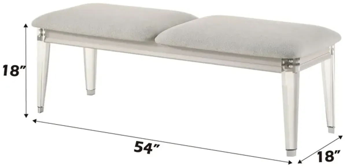 Laveda - Boucle Bench - Light Gray / White