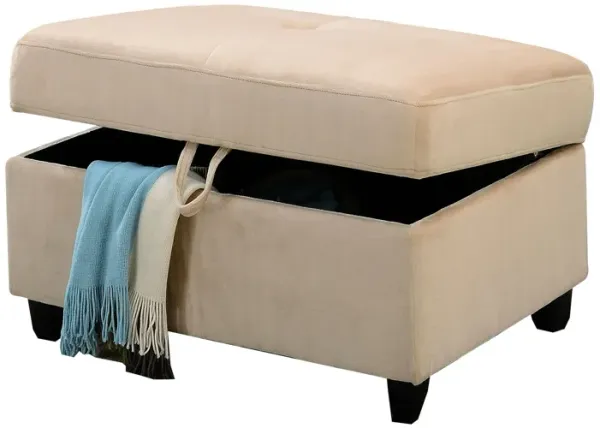 Belville - Ottoman With Storage - Beige