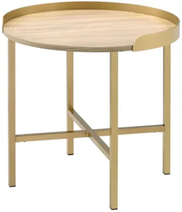 Mithea - End Table - Oak / Gold