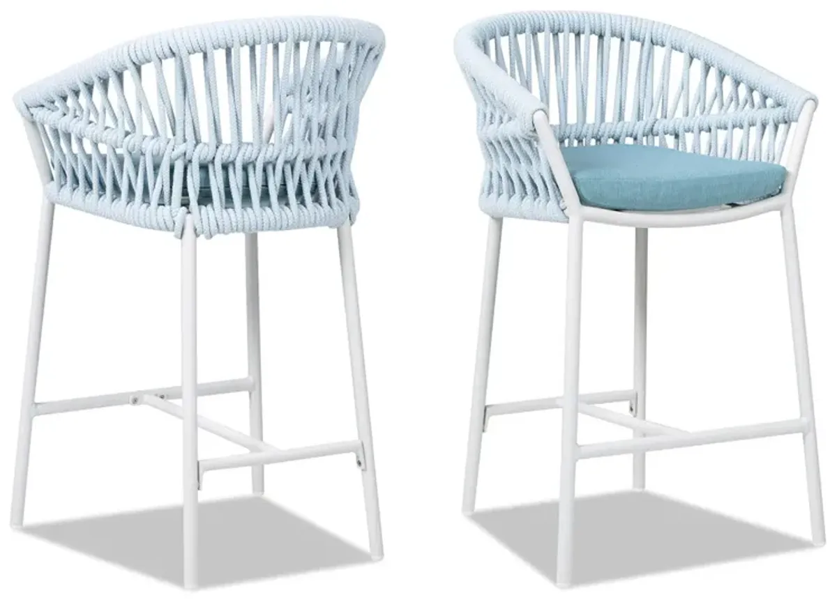 Maiden - Patio Counter Stool Sunproof Olefin (Set of 2)