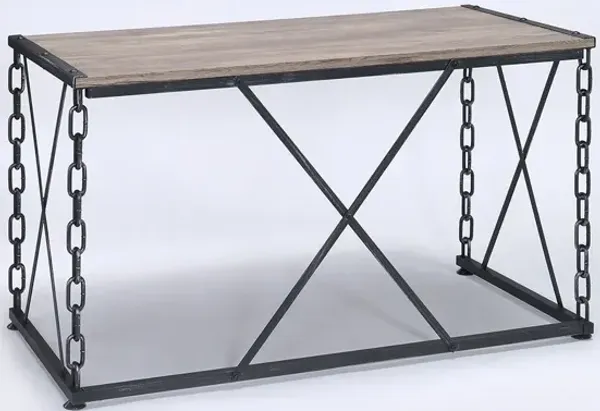 Jodie - Console Table - Rustic Oak / Antique Black