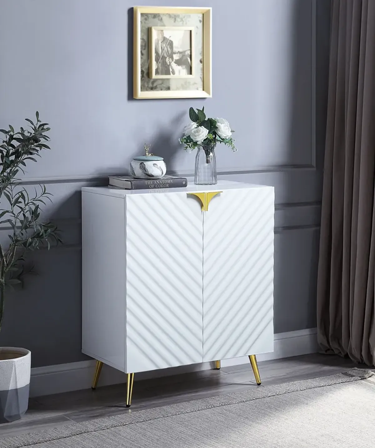 Gaines - High Gloss Console Cabinet - White