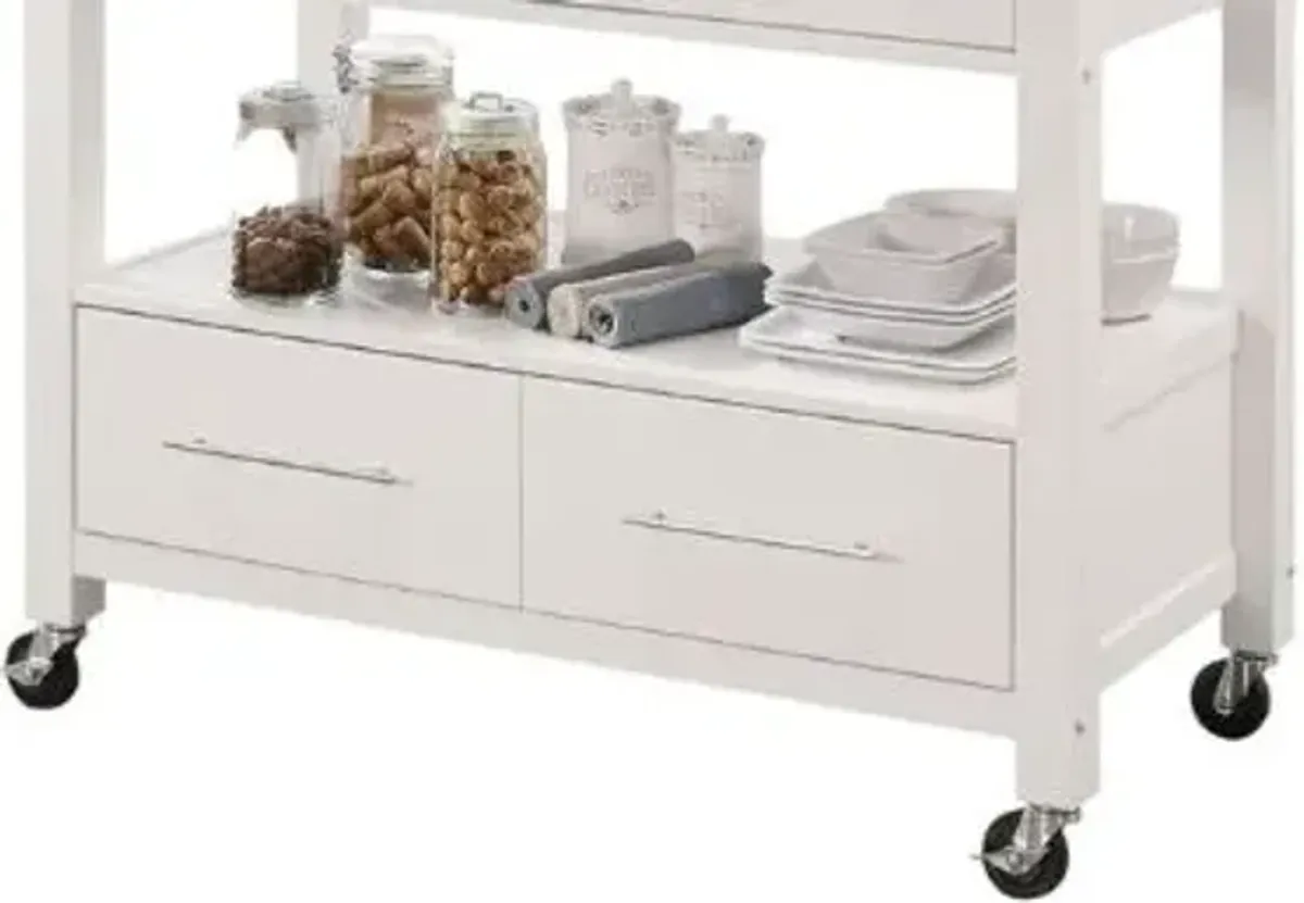 Ottawa - Kitchen Cart - Stainless / White
