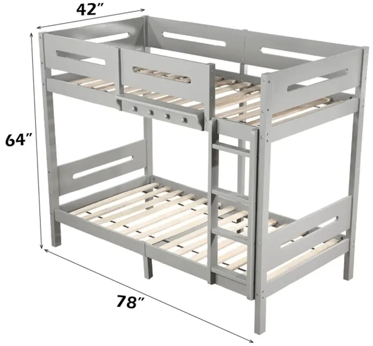 Edah - Twin Twin Bunk Bed - Gray