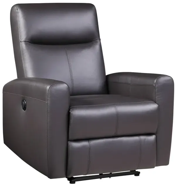 Blane - Top Grain Leather Match Power Motion Recliner - Brown