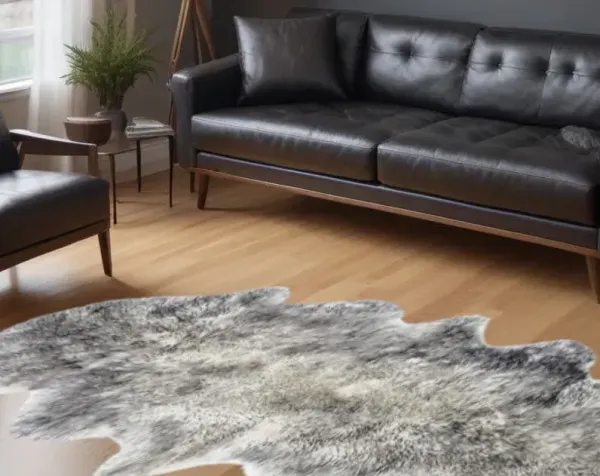 6' x 2' Animal Print Area Rug - Gradient Gray