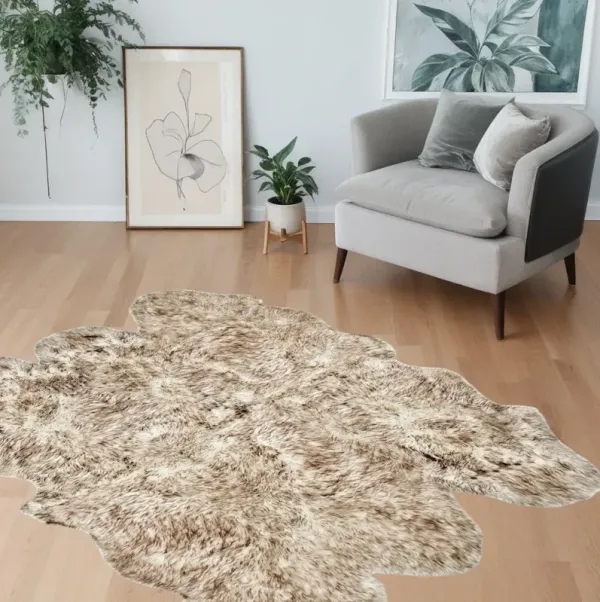 6' x 5.8' Animal Print Area Rug - Gradient Chocolate