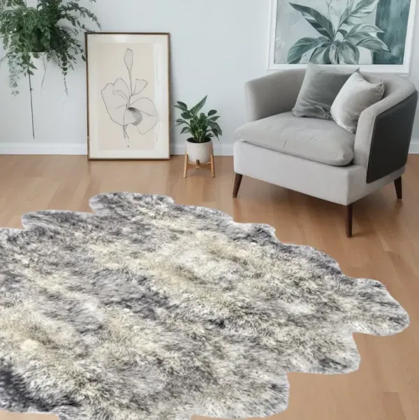 6' x 6' Animal Print Area Rug - Gradient Gray