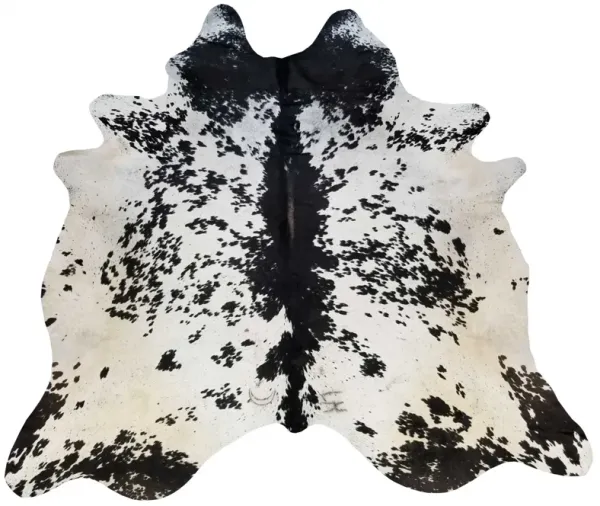 6.5' Brindled Cowhide Rug - Black And White