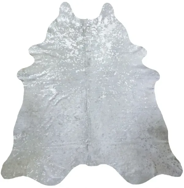 6.5' Devore Brindled Cowhide Rug - Silver