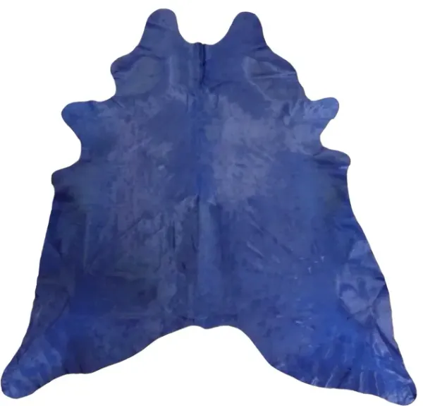 6' Dyed Stenciled Cowhide Rug - Navy