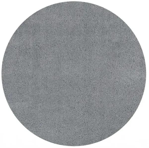 8' Round Polyester Area Rug - Gray