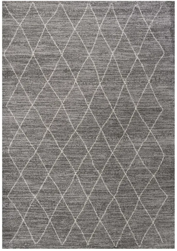 8' x 11' Machine Woven Geometric Indoor Area Rug - Gray