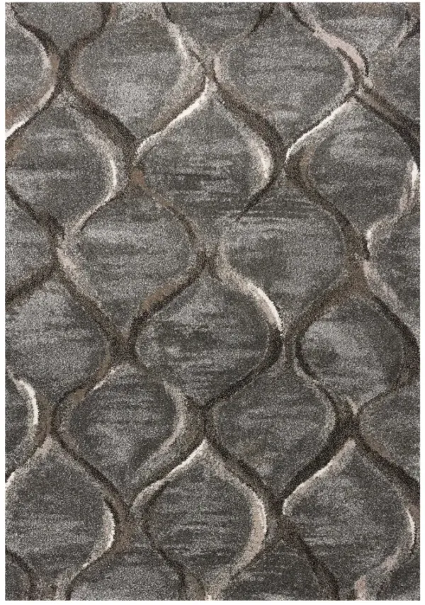 7' x 10' Polypropylene Area Rug - Charcoal