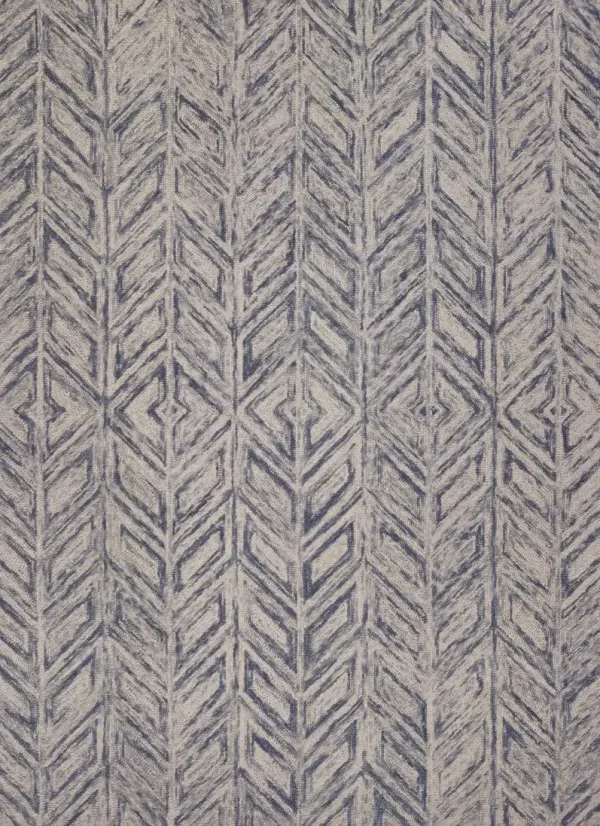 8' x 10' Hand Tufted Herringbone Indoor Area Rug - Blue