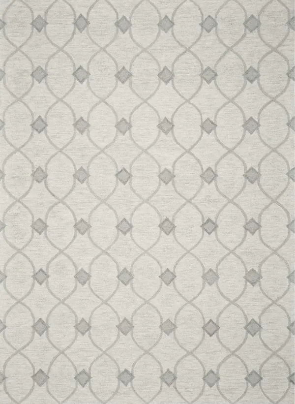 8' x 10' Hand Tufted Ogee Indoor Area Rug - Ivory