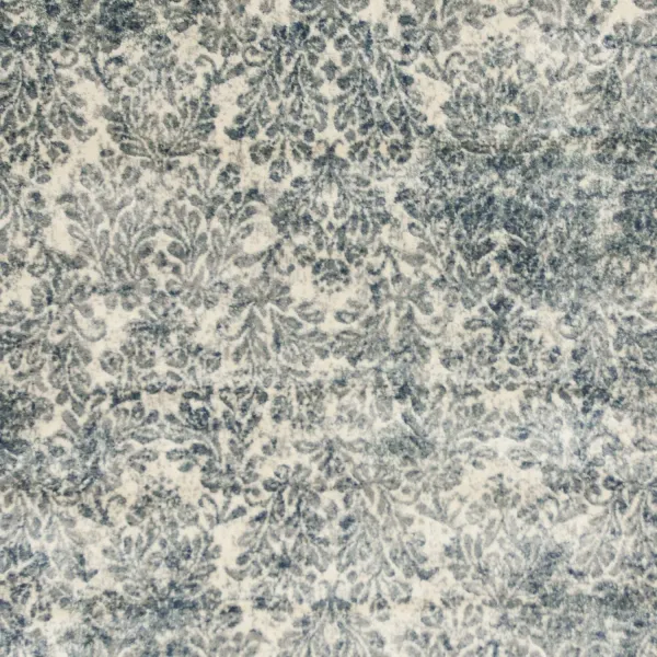 8' x 11' Machine Woven Damask Indoor Area Rug - Ivory Blue
