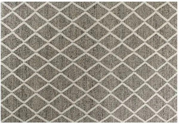 8' x 10' Hand Woven Diamond Pattern Indoor Area Rug - Dark Gray