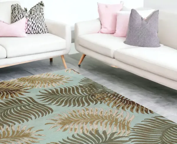 8' x 10' 6 Wool Area Rug - Aqua