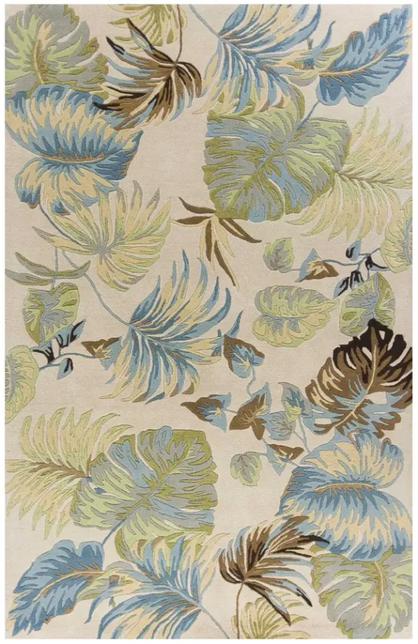 8' x 10' 6 Wool Area Rug - Ivory Or Blue