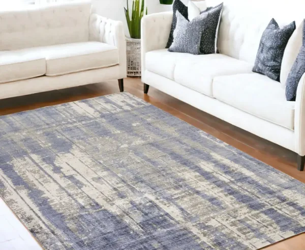 7' x 10' Viscose Area Rug - Gray Or Blue