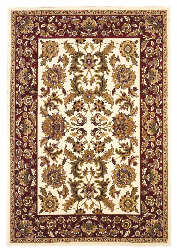 9' x 13' Polypropylene Area Rug - Ivory Or Red