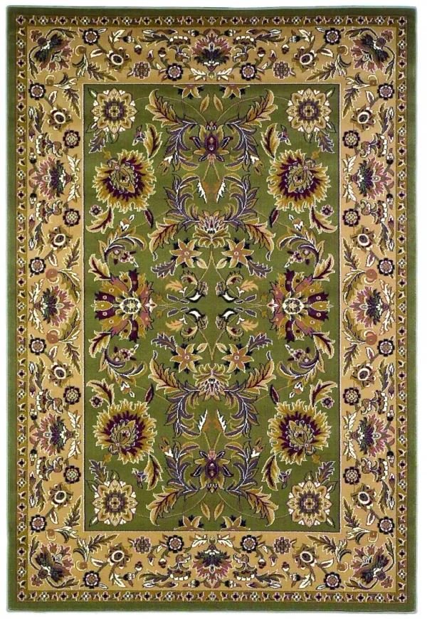 10' x 13' Machine Woven Floral Traditional Indoor Area Rug - Green Taupe