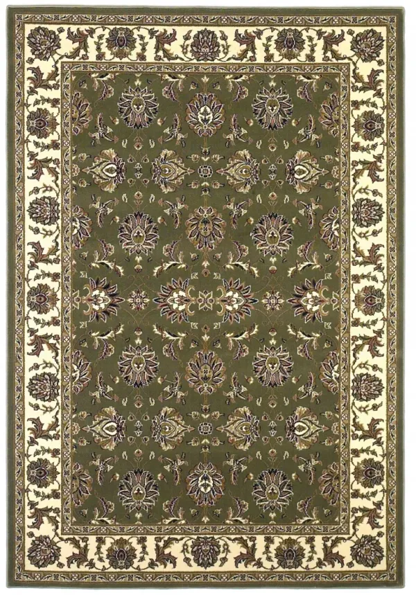 9' x 13' Polypropylene Area Rug - Green Or Ivory