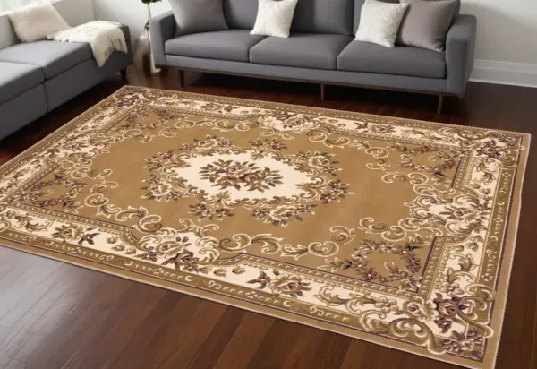 9' x 13' Area Rug - Beige And Ivory