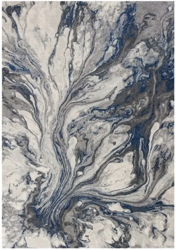 10' x 13' Machine Woven Abstract Watercolor Indoor Area Rug - Gray