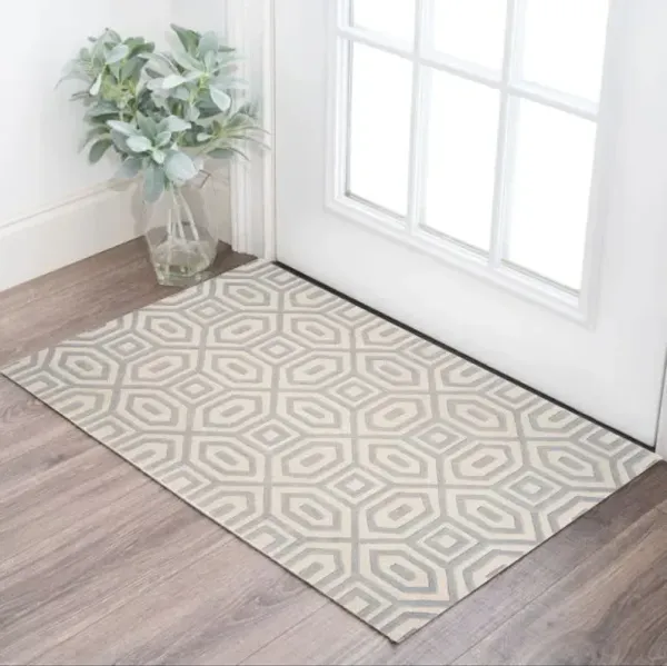 3' x 5' Hand Tufted Geometric Indoor Area Rug - Gray
