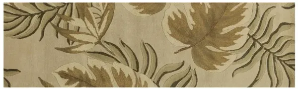 8' Wool Handmade Runner Rug - Sand Beige