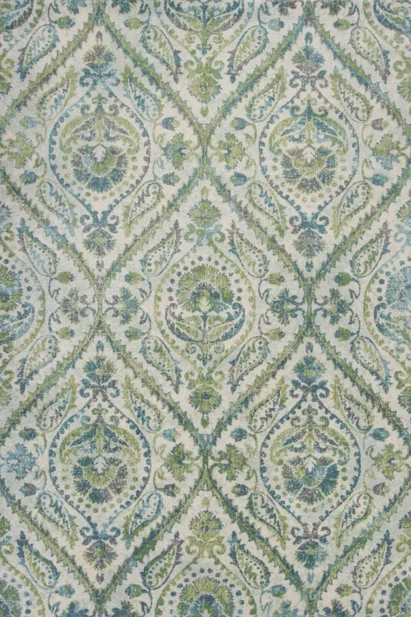 5' x 8' Tropical Parisian Indoor Area Rug - Ivory Or Teal