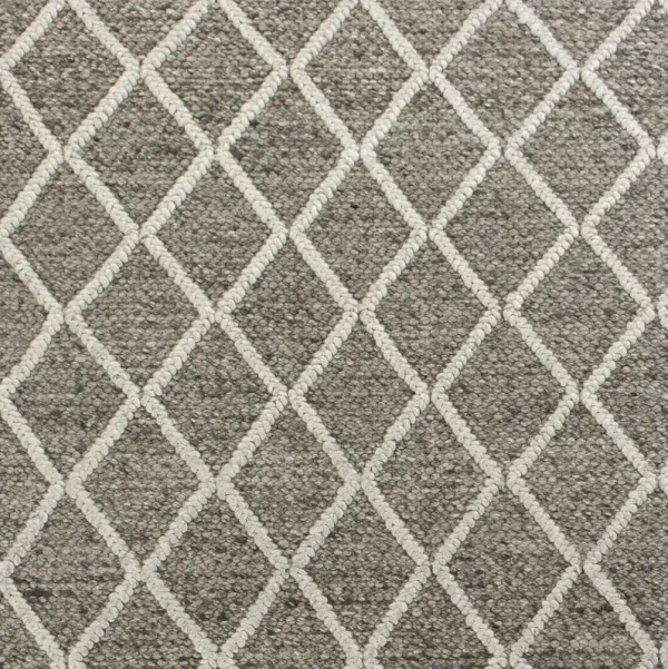 3' x 5' Hand Woven Diamond Pattern Indoor Area Rug - Dark Gray