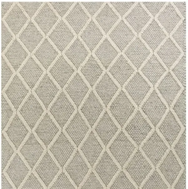3' x 5' Braided Diamonds Wool Indoor Area Rug - Gray