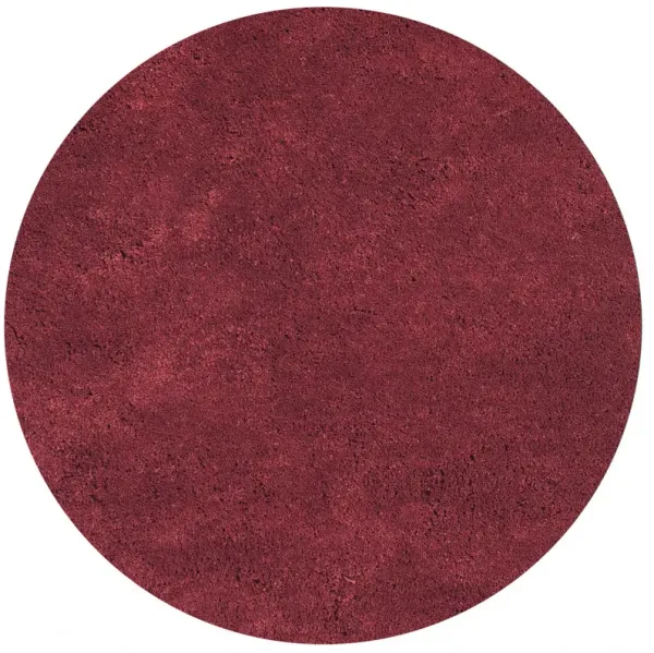 6' Round Polyester Area Rug - Red