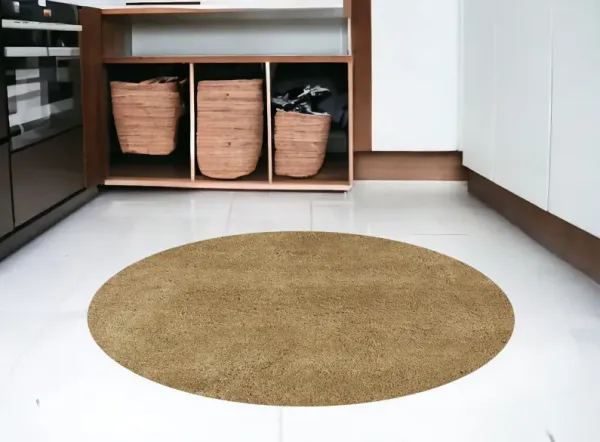 6' Round Indoor Shag Rug - Gold