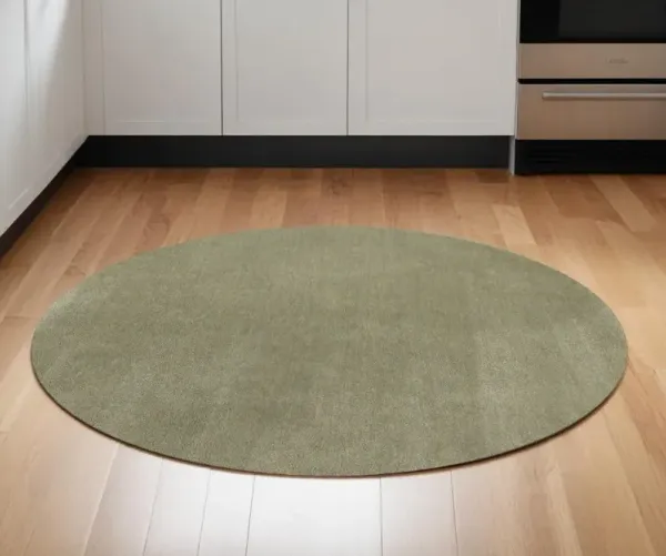 6' Round Hand Woven Area Rug - Sage Green