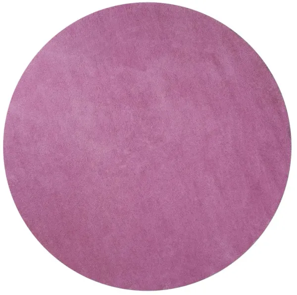 6' Round Polyester Area Rug - Hot Pink